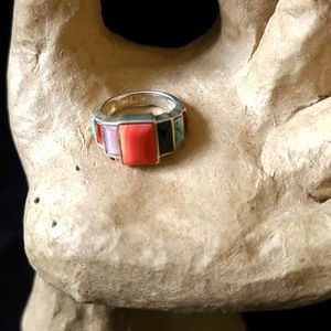 Sterling Silver Ring with Semi-Precious Stones